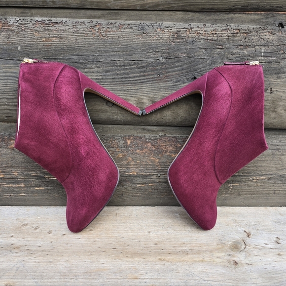 Nine West NEW Navajoe Rich Burgundy Suede, Hidden Platform, Comfort Bootie 8M - Picture 11 of 15